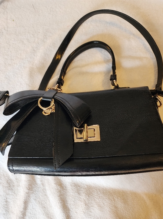 Melie Bianco Handbags - Melie Bianco Black Structured Bow Accent Satchel - Women Bags